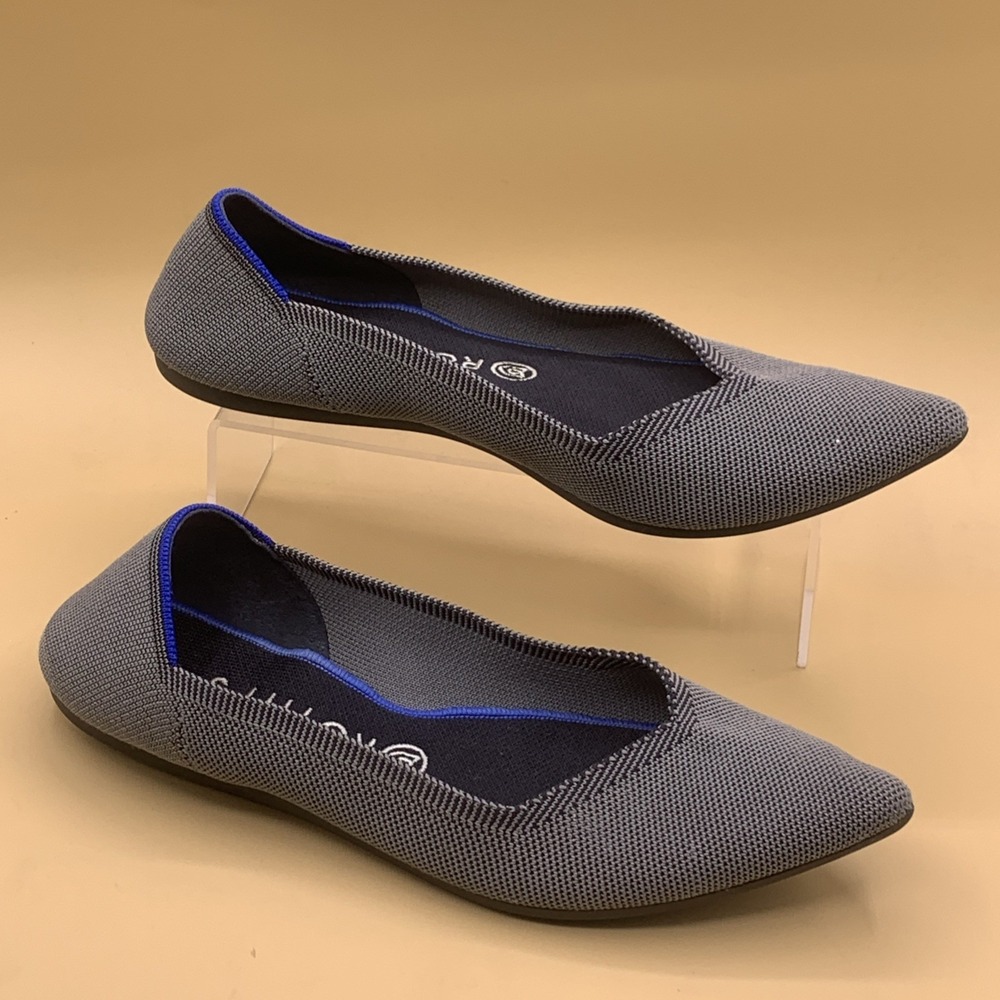 Rothy's The Point Cloud Grey Birdseye Flats - Size US 10.5
